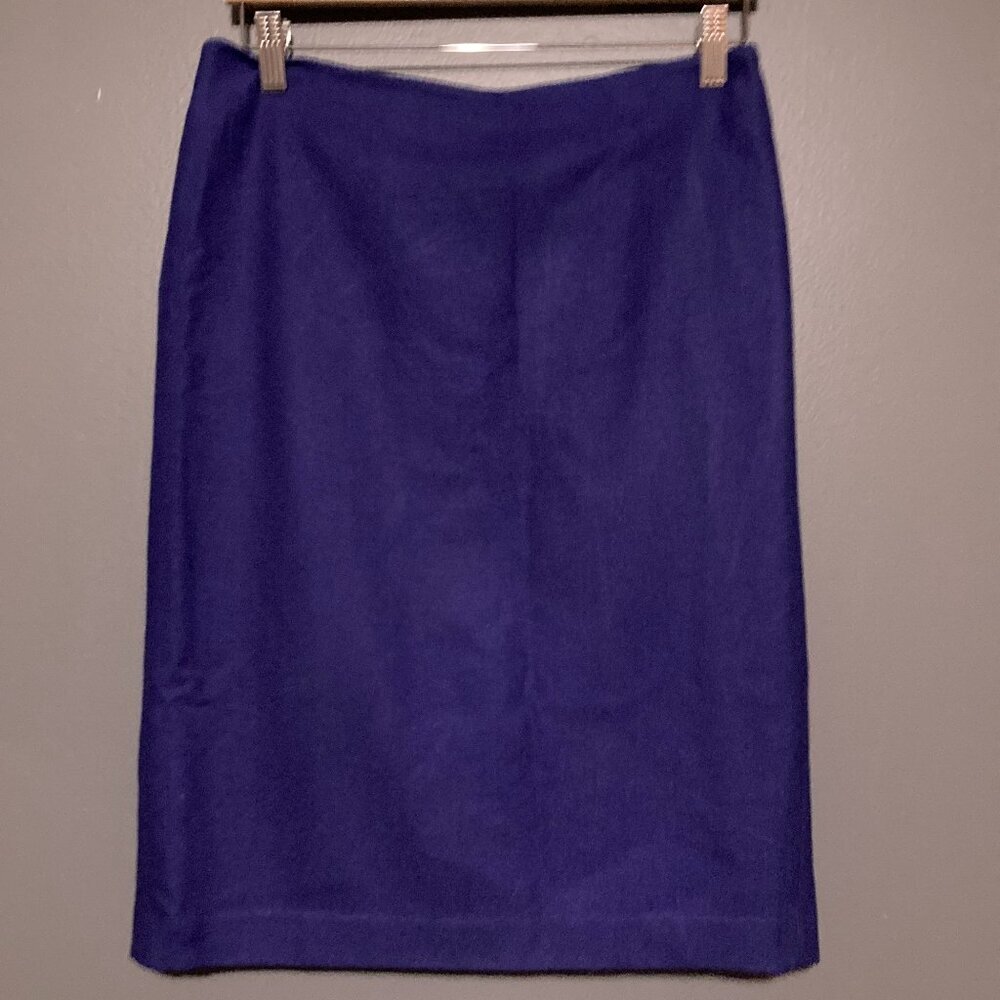 Talbots Skirt Womens 6 Wool Blend Pencil Straight Career Classic Lined Zip Blue
